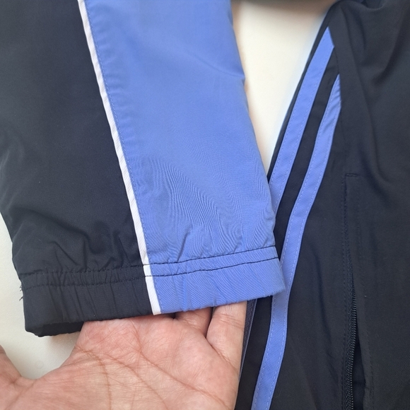 Adidas' Jacket Women Light Blue/Black L with front zipper - Picture 6 of 14